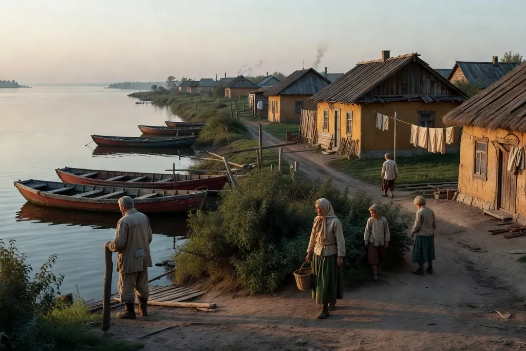 Scène documentaire illustrant bonne année 1937 dans une région russe