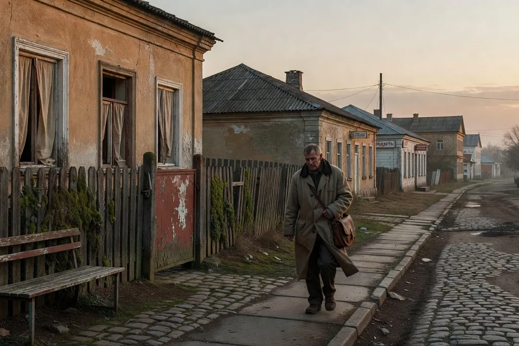 Scène documentaire illustrant cartes argent carding dans une région russe