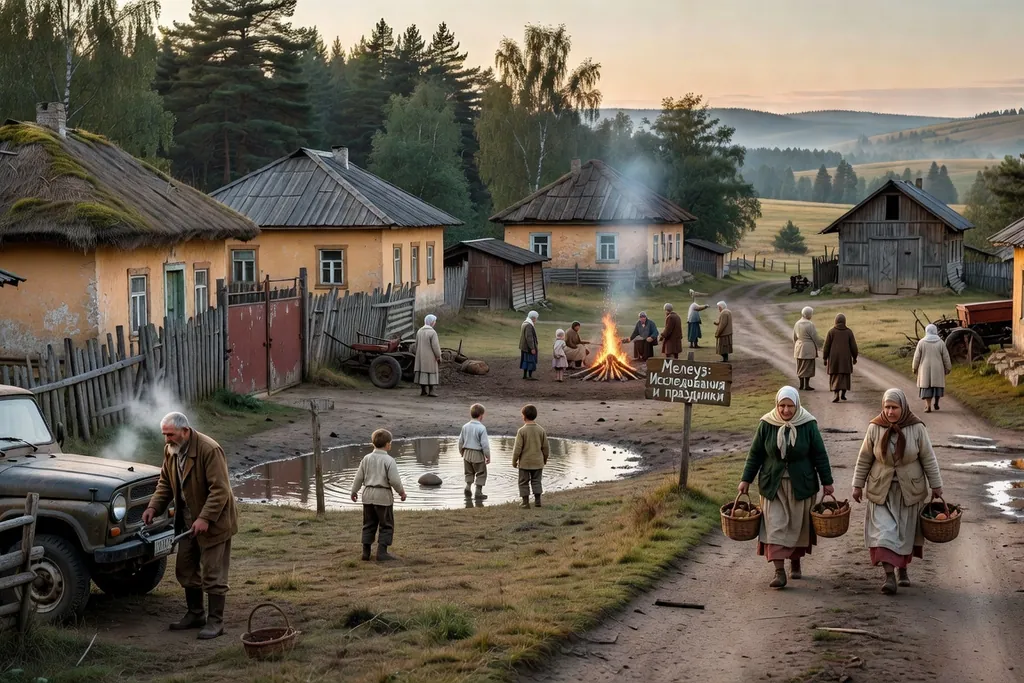 Scène documentaire illustrant chez nos voisins dans une région russe