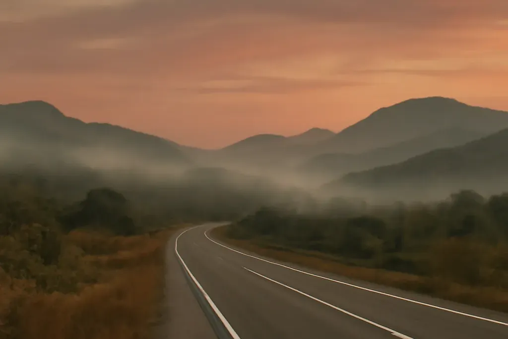 Vue panoramique du corridor routier Primorié, symbole d'un avenir prometteur pour l'Extrême-Orient russe