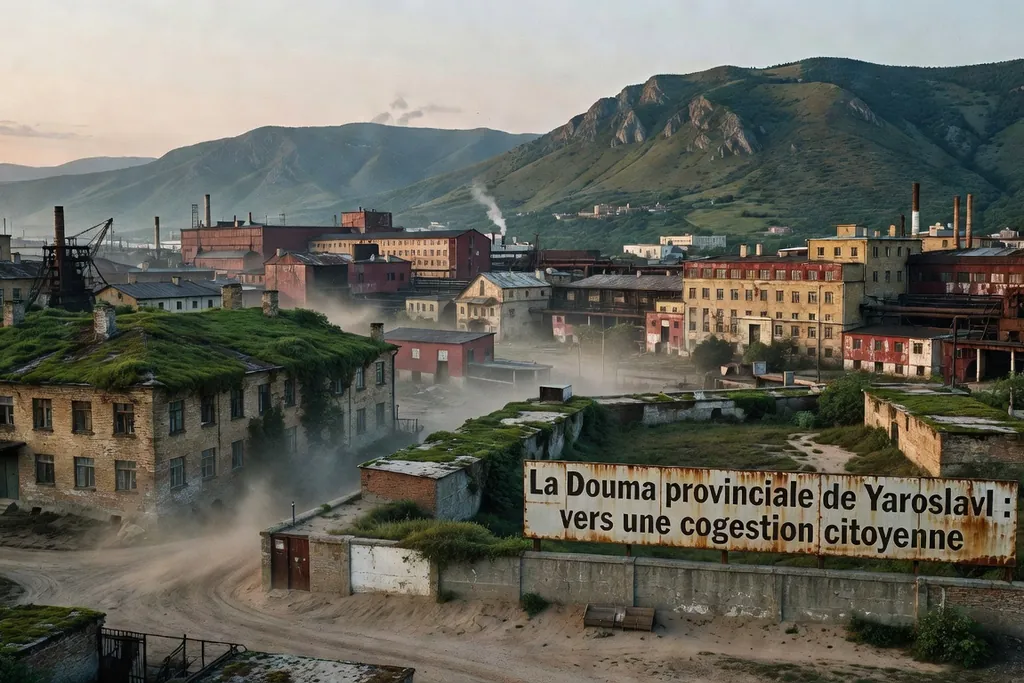 Scène documentaire illustrant douma provinciale cogestion dans une région russe