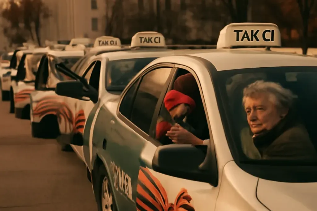 Illustration éditoriale : ensemble taxis citoyens pouvons rendre monde meilleur