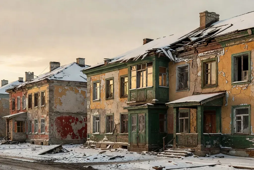 Une vue de Yakoutsk, où de nombreux logements sont en attente de démolition