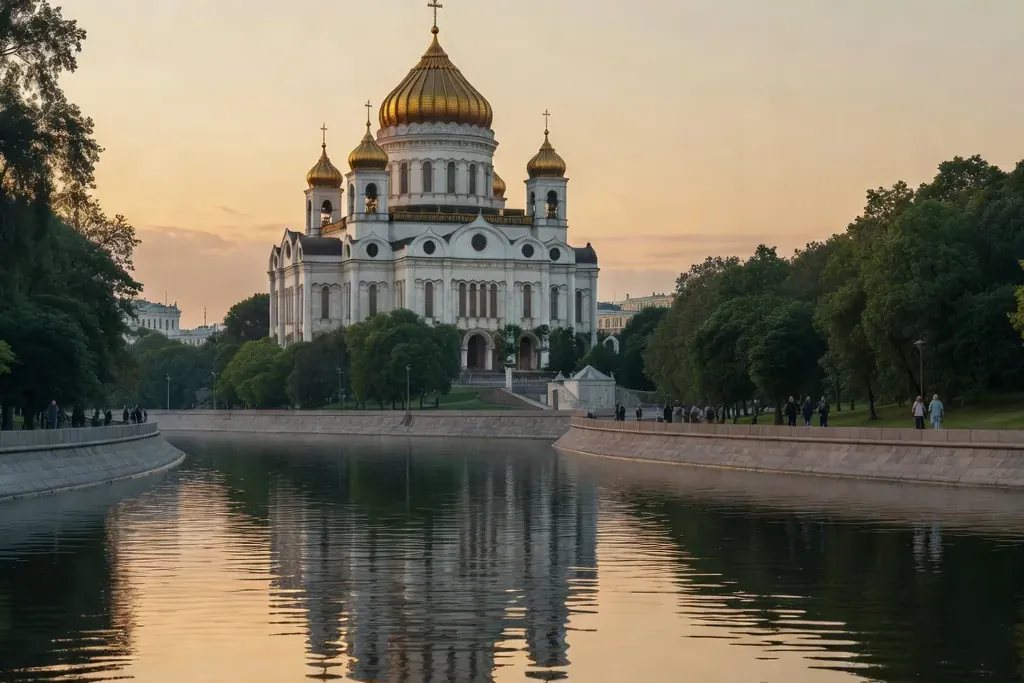 Une vue de la cathédrale du Christ Sauveur à Moscou