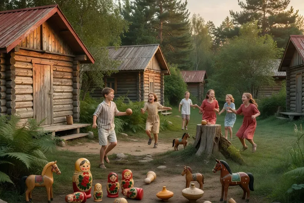 Des enfants jouant à l'extérieur dans une colonie de vacances à Khabarovsk