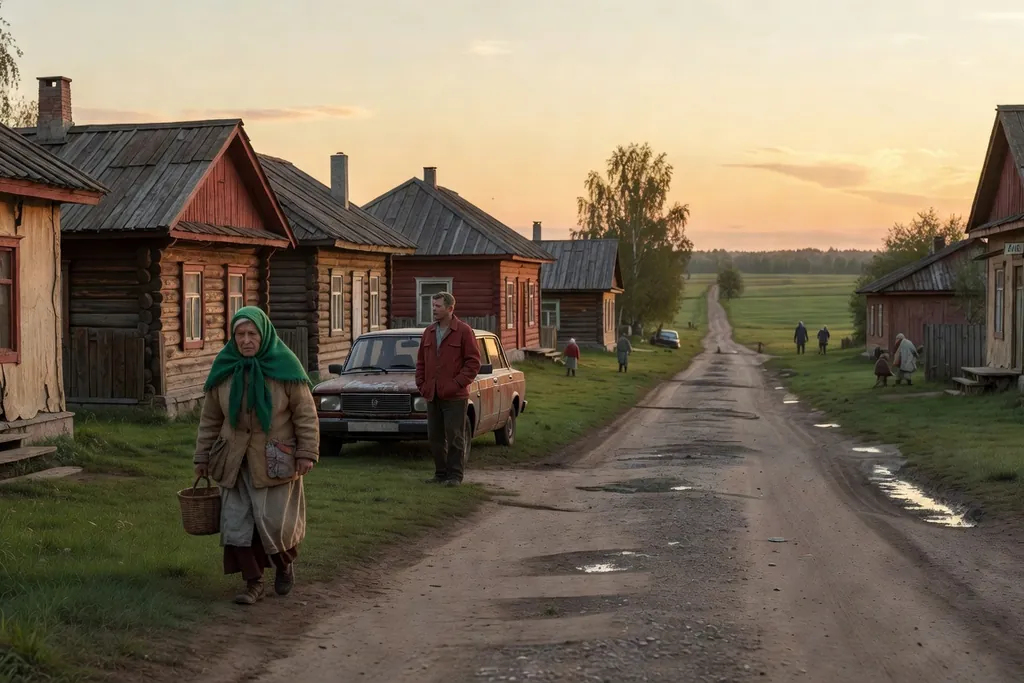 Scène documentaire illustrant lecons demographie dans une région russe