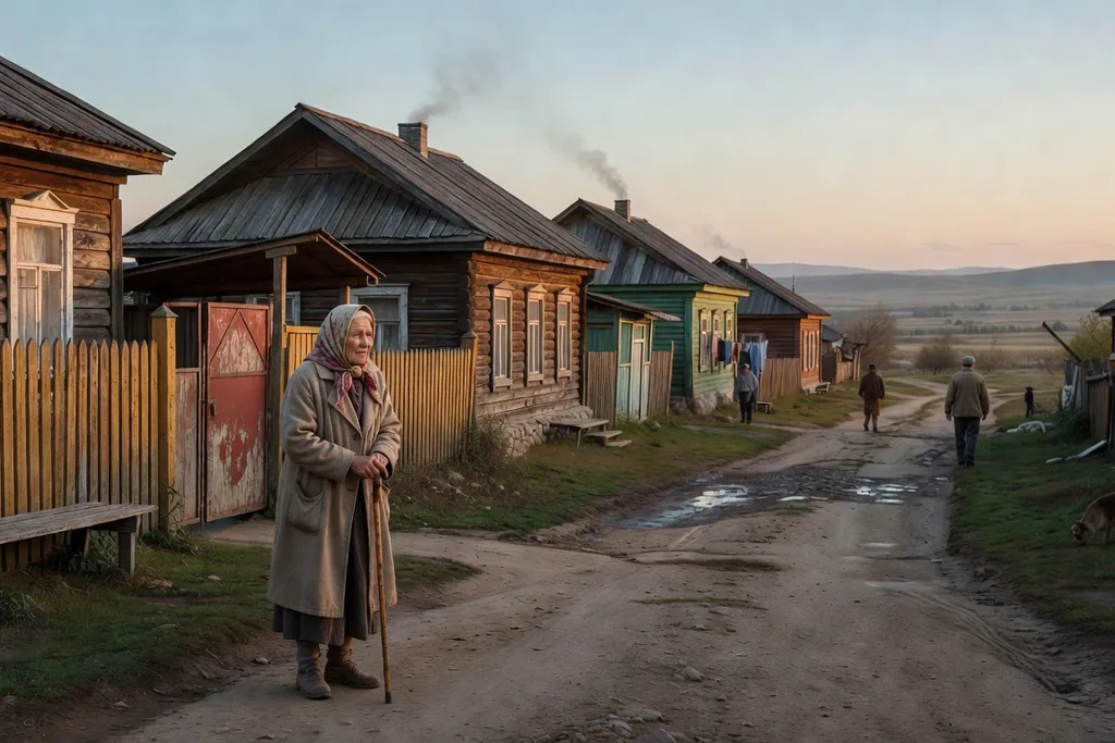 Scène documentaire illustrant longue vie bien remplie dans une région russe
