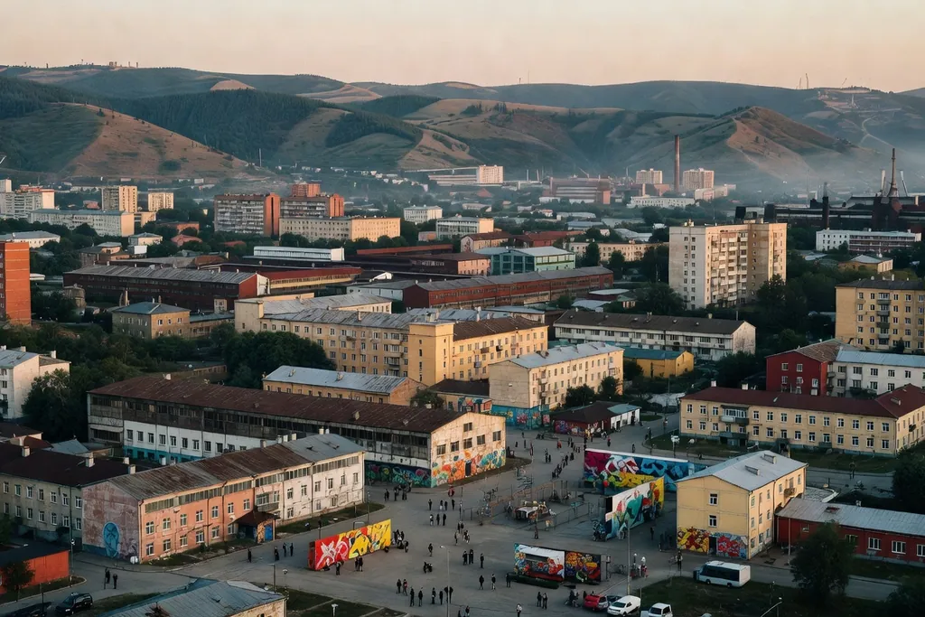 Scène documentaire illustrant magnitogorsk festival culture rue dans une région russe