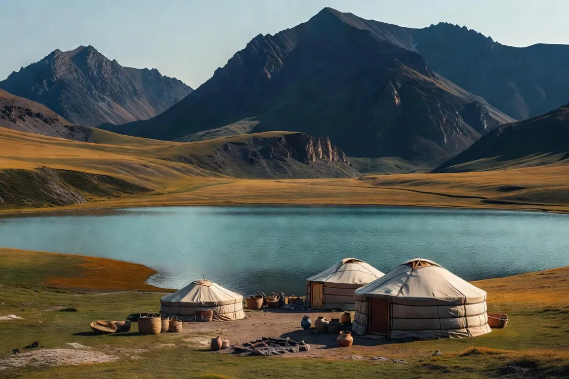 Sommets de l'Altaï et lac de montagne turquoise