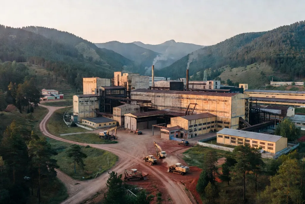 Scène documentaire illustrant nouvelle usine rybinsk dans une région russe