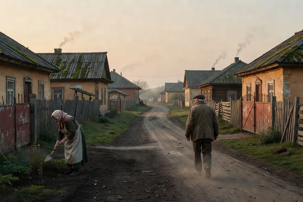Scène documentaire illustrant province russe vassili golovanov dans une région russe