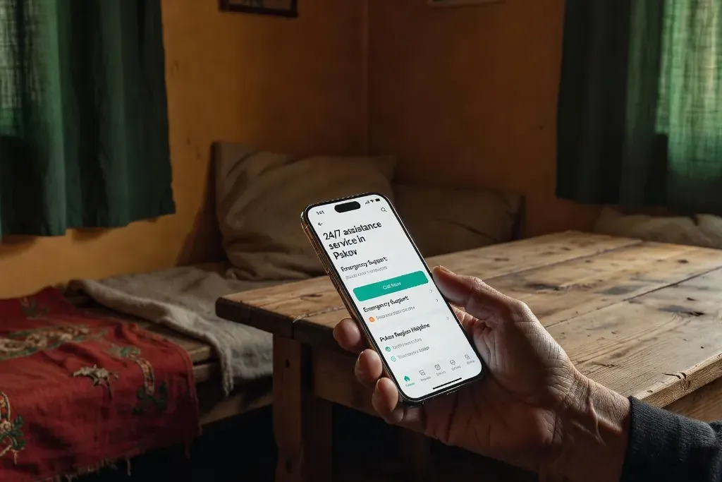 Téléphone portable utilisé par le service d'assistance à Pskov