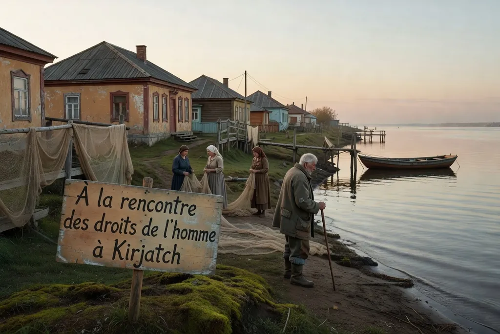 Scène documentaire illustrant rencontre kirjatch commissaire droits homme dans une région russe