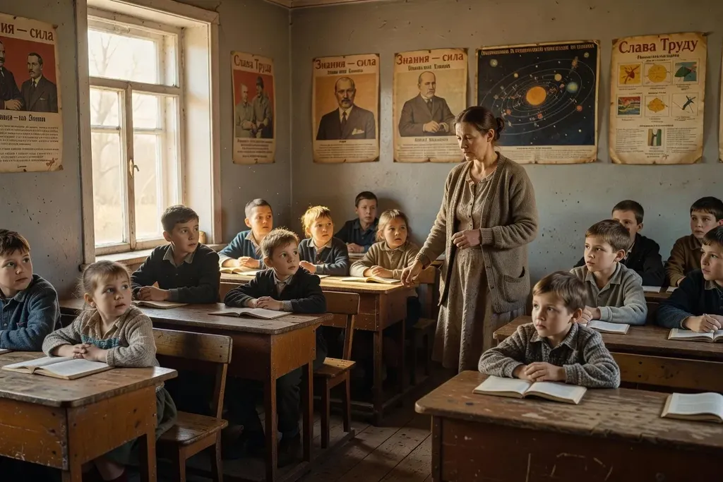 Écoliers d'un village sibérien lors de la rentrée scolaire