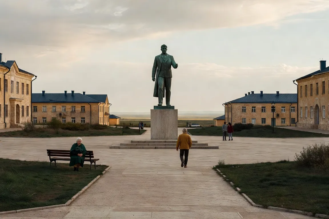 Place centrale d'une capitale régionale russe avec monument