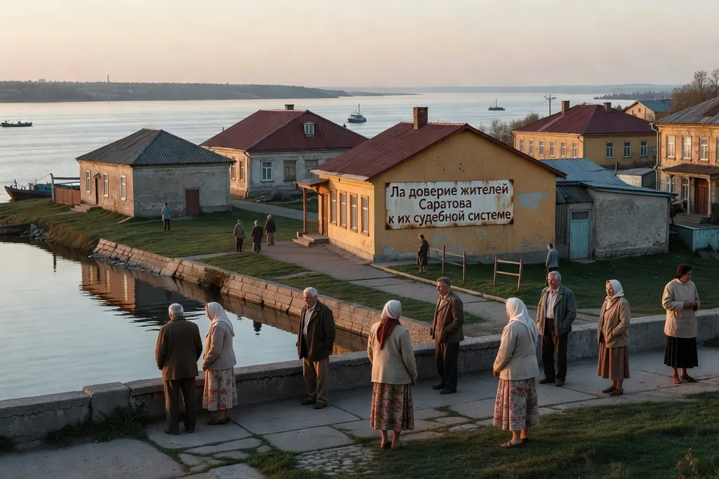 Scène documentaire illustrant saratov habitants confiance systeme judiciaire dans une région russe