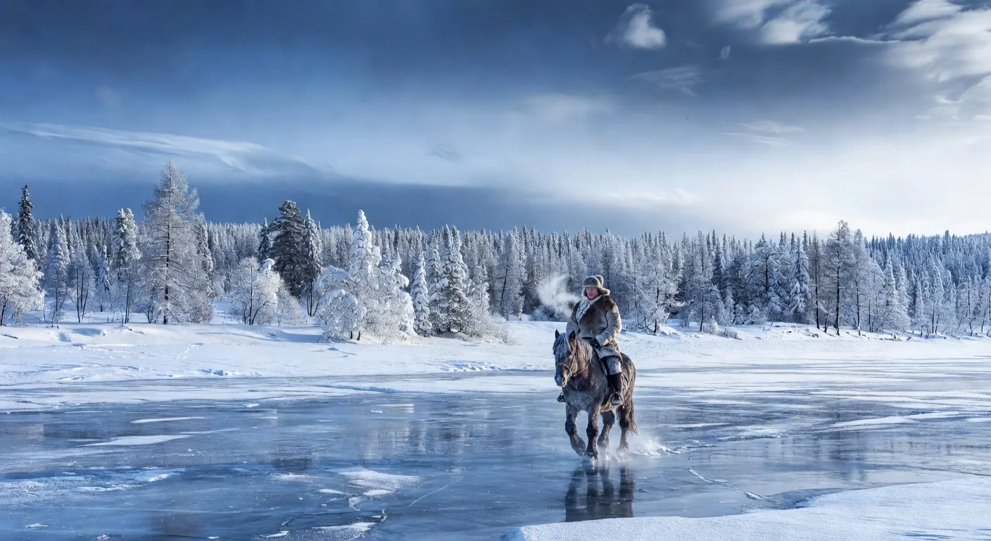 Paysage de la République de Sakha (Iakoutie) en hiver